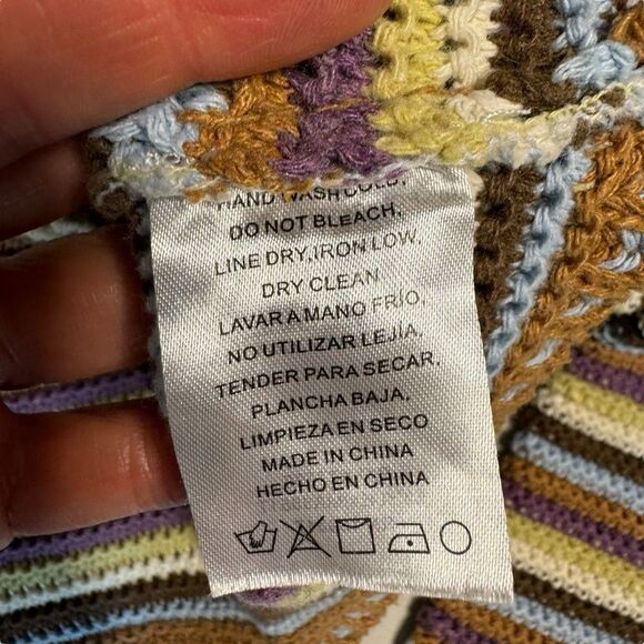 Altar'd State Women's Layla Crochet Striped Cropped Top Size Large - Picture 8 of 9